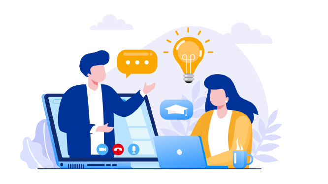 مشتری در حال دریافت اطلاعات و امکانات طراحی وب سایت شرکتی 