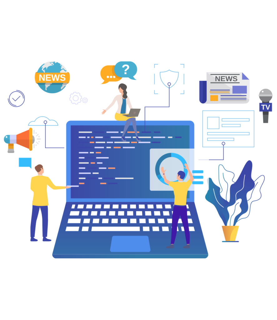 افراد در حال طراحی سایت خبری در کرمان